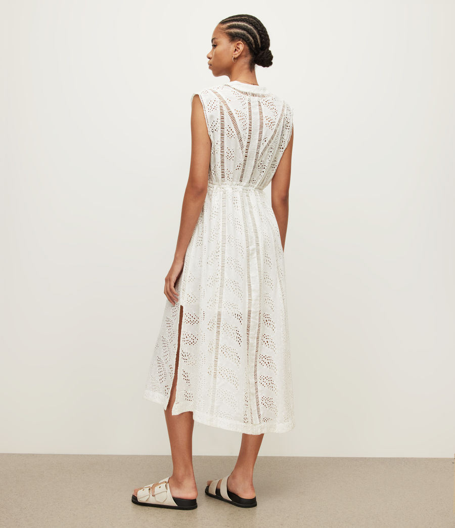 Women's Tate Broderie Silk Blend Dress (chalk_white) - Image 4