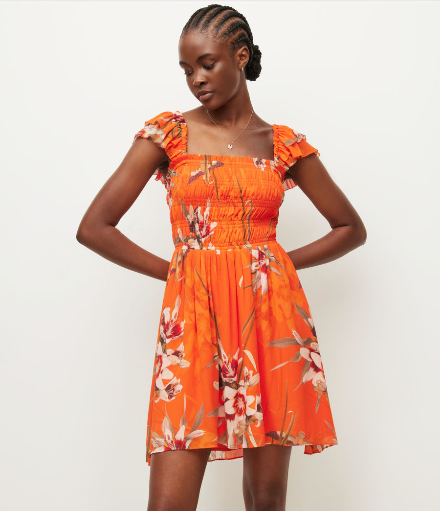 Femmes Malika Dorada Mini Dress (flame_orange) - Image 3