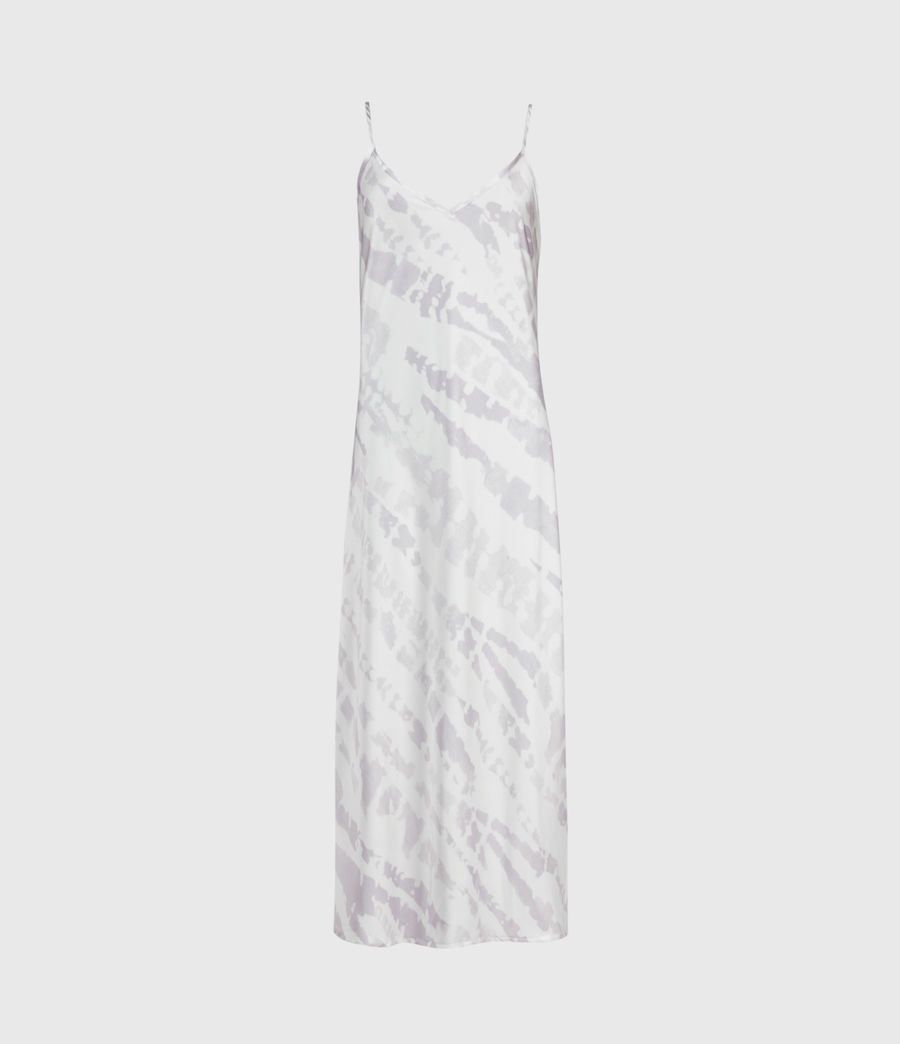 Allsaints De Damen Knot Tie Dye 2 In 1 Dress Lavender