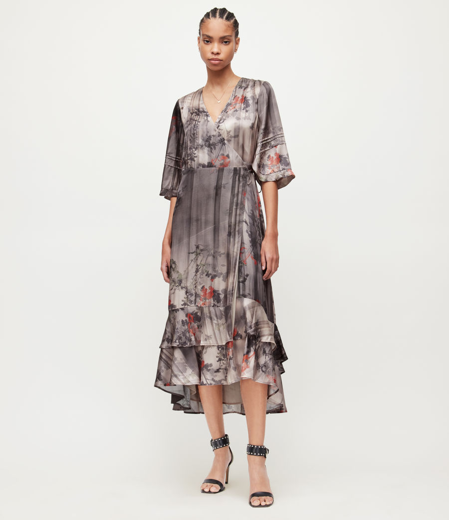 Women's Delana Koura Silk Blend Dress (shadow_grey) - Image 1