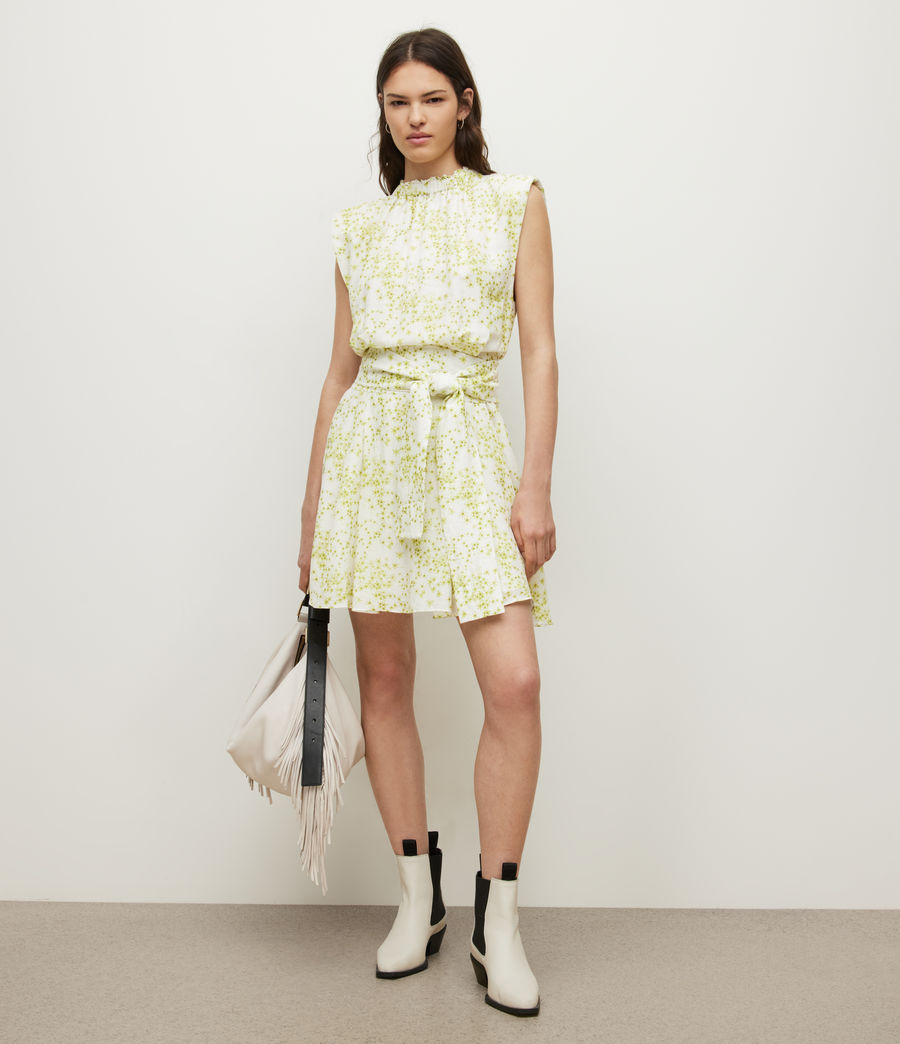 Womens Rhys Amanzi Linen Blend Mini Dress (lime_green) - Image 1
