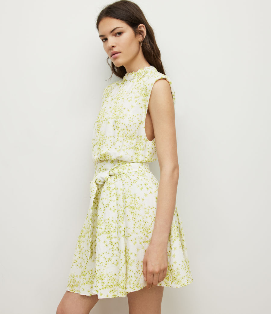 Womens Rhys Amanzi Linen Blend Mini Dress (lime_green) - Image 4