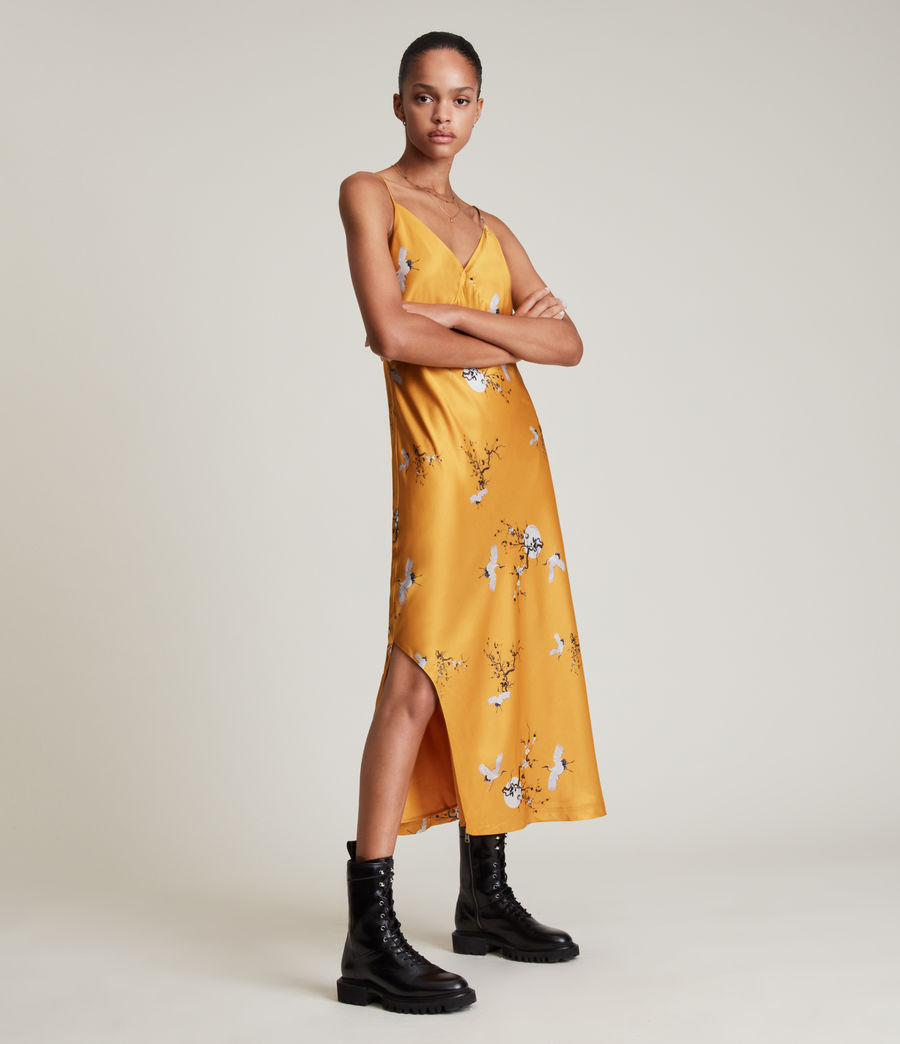 Women's Melody Aurora Silk Blend Dress (ochre_yellow) - Image 1
