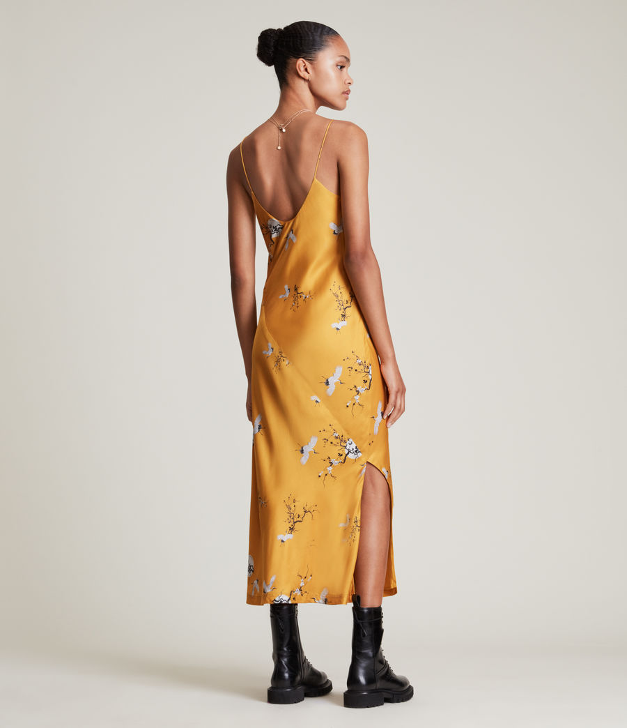 Womens Melody Aurora Silk Blend Dress (ochre_yellow) - Image 5