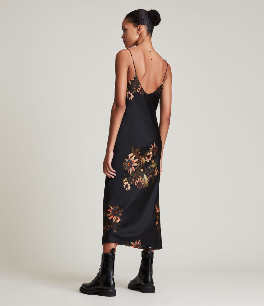 Women's Melody Avifauna Silk Blend Dress (black) - Image 5