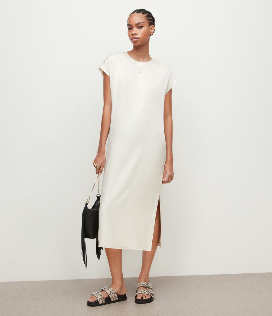 Women's Etta Silk Blend Maxi Dress (off_white) - Image 1
