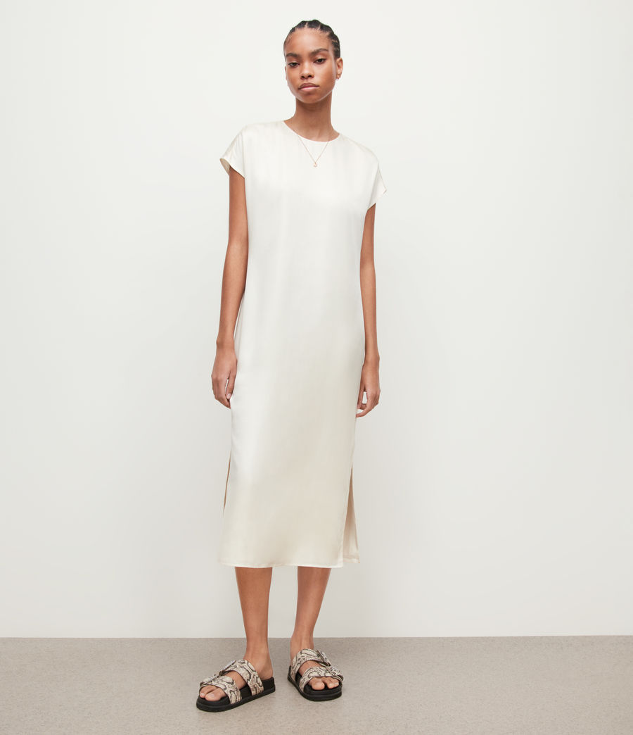 Women's Etta Silk Blend Maxi Dress (off_white) - Image 3