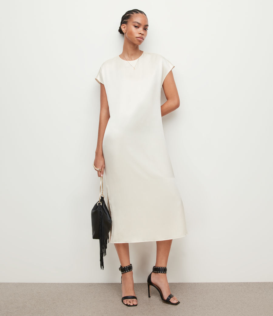 Women's Etta Silk Blend Maxi Dress (off_white) - Image 6