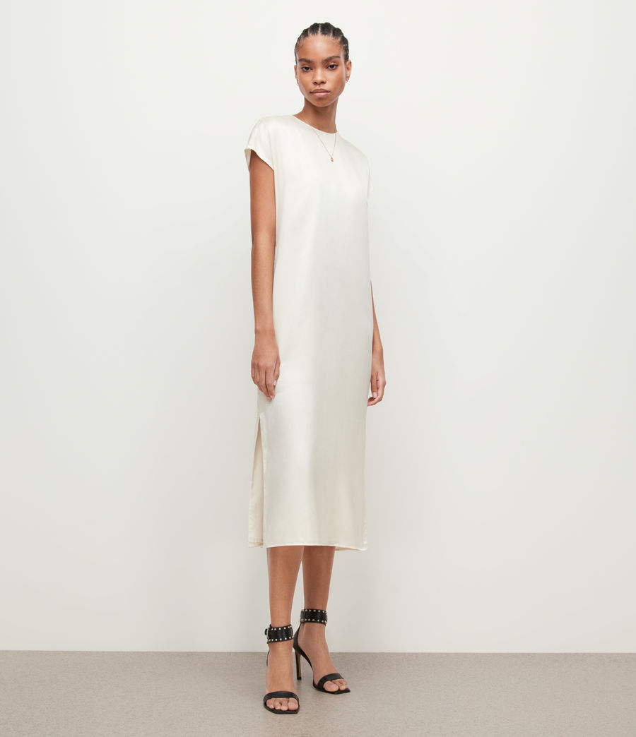 Womens Etta Silk Blend Maxi Dress (off_white) - Image 7