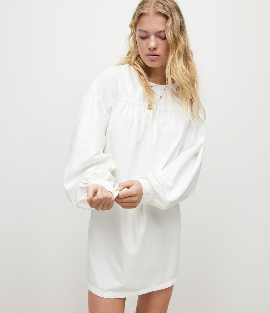 Femmes Harlow Denim Mini Dress (white) - Image 1