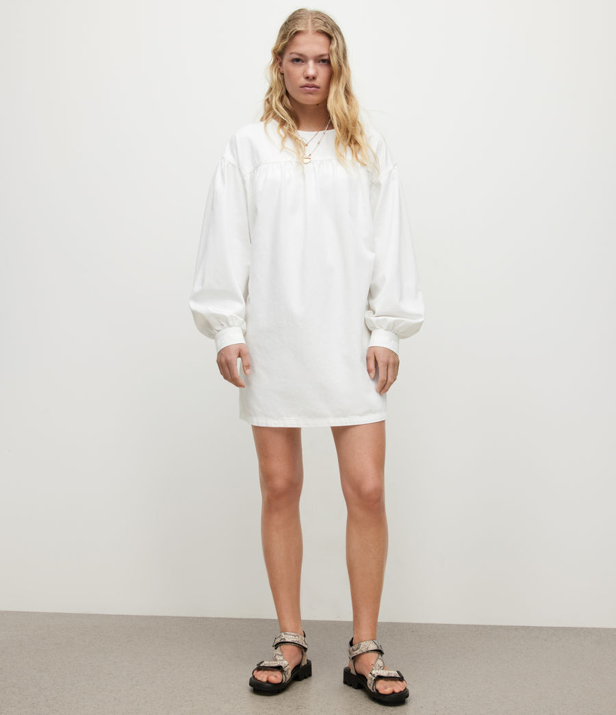 Damen Harlow Denim Mini Dress (white) - Image 5