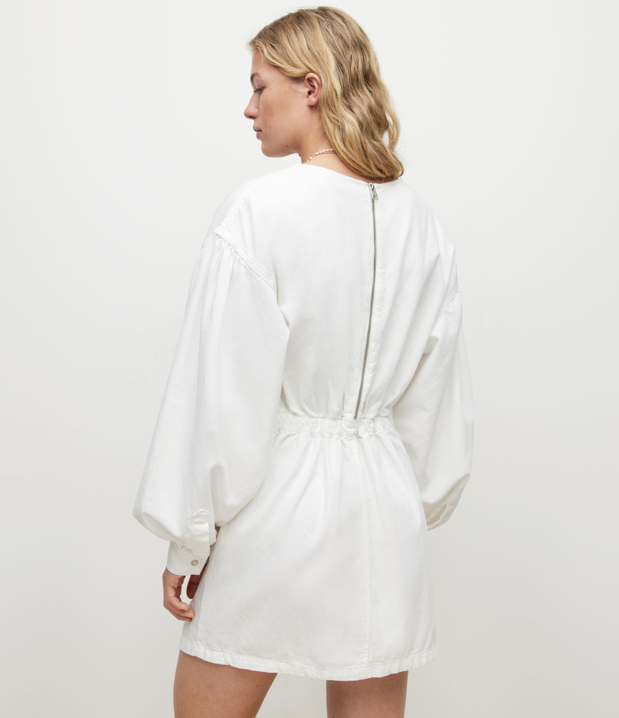Damen Harlow Denim Mini Dress (white) - Image 7
