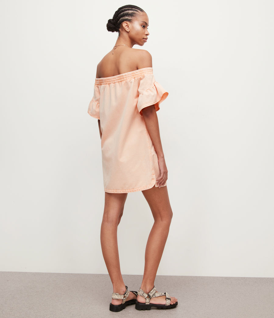 Damen Adela Off-Shoulder Kleid (apricot_pink) - Image 5