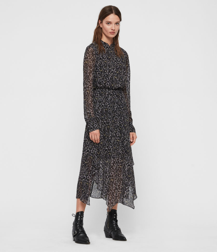 all saints leopard print dress