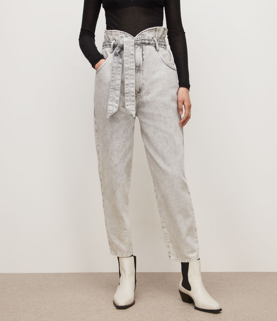 Women's Sammy High-Rise Paperbag Jeans (snow_grey) - Image 2