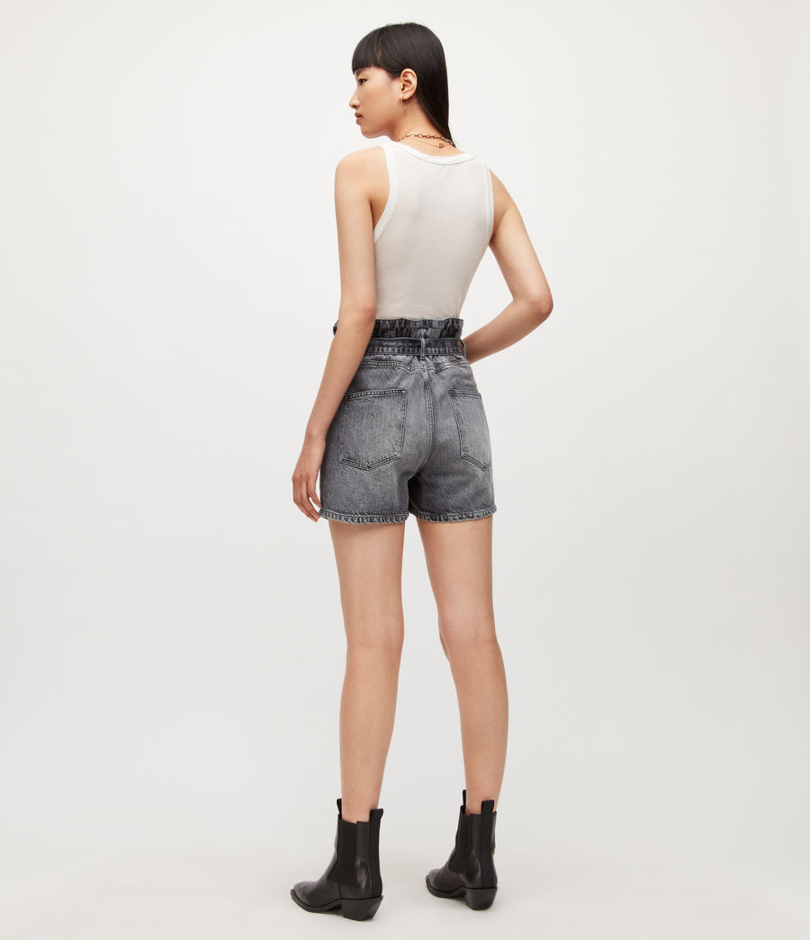 Women's Palmer High-Rise Paperbag Denim Shorts (snow_indigo) - Image 6