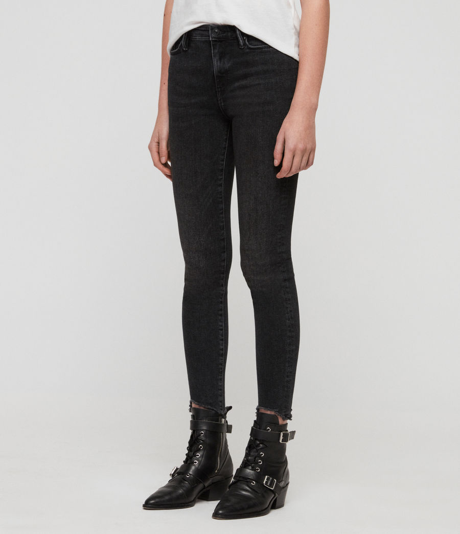 ALLSAINTS US: Womens Grace Ankle Fray Skinny Mid-Rise Jeans, Washed ...