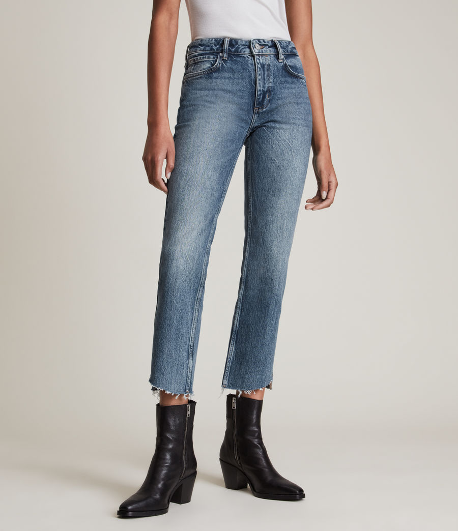 Women's Barely Step Hem High-Rise Bootcut Jeans (light_indigo) - Image 2