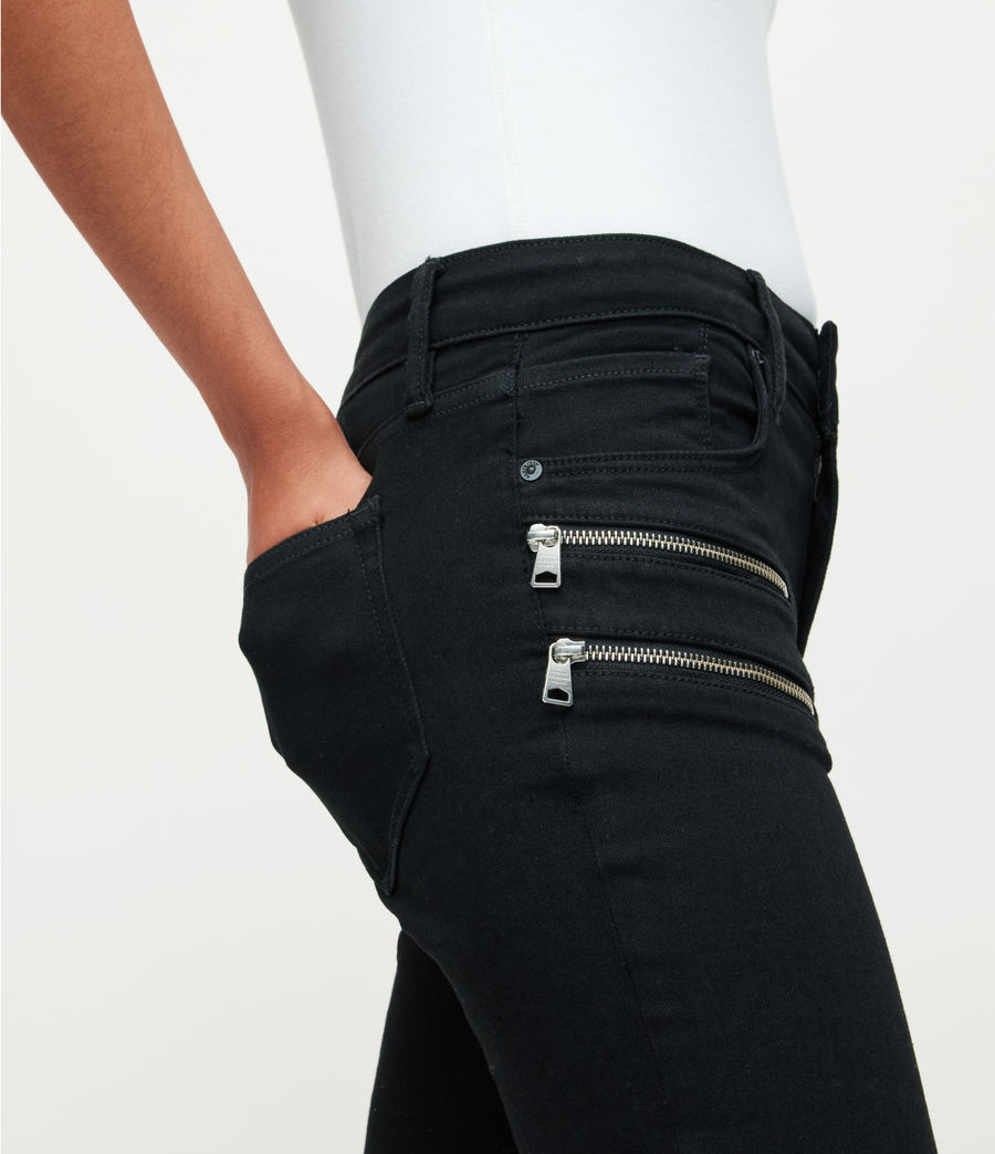 Women's Miller Mid-Rise Zip Skinny Jeans (black) - Image 3
