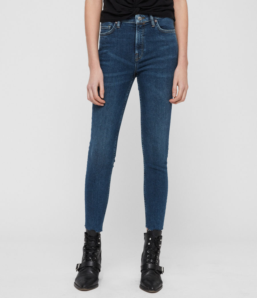 dark blue cropped jeans