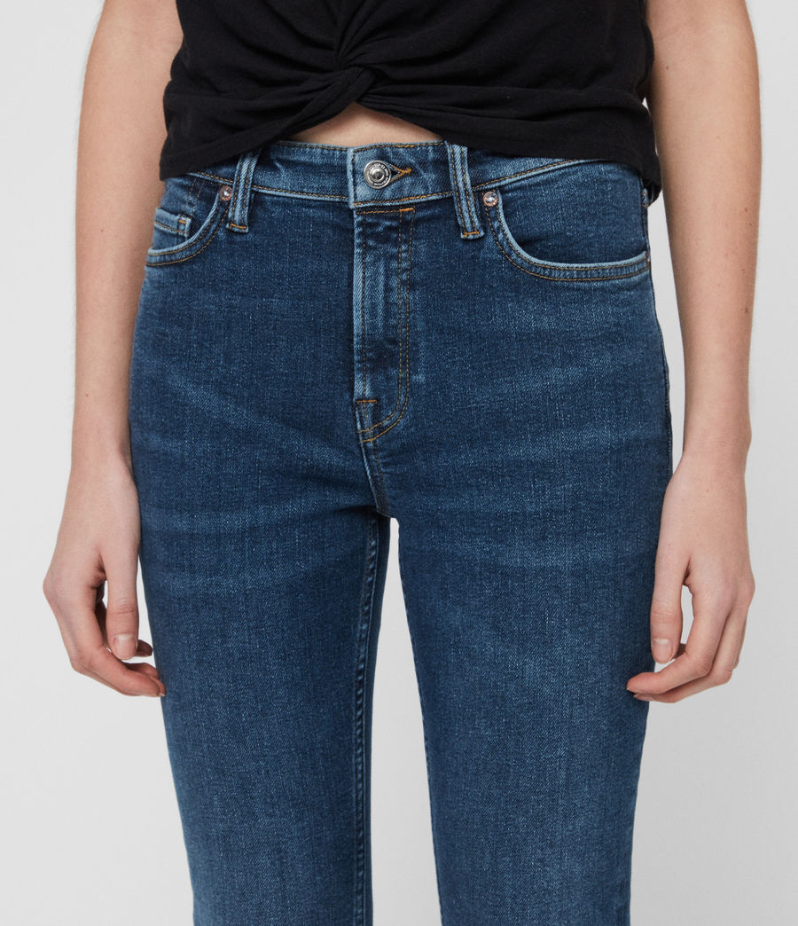 dark blue cropped jeans