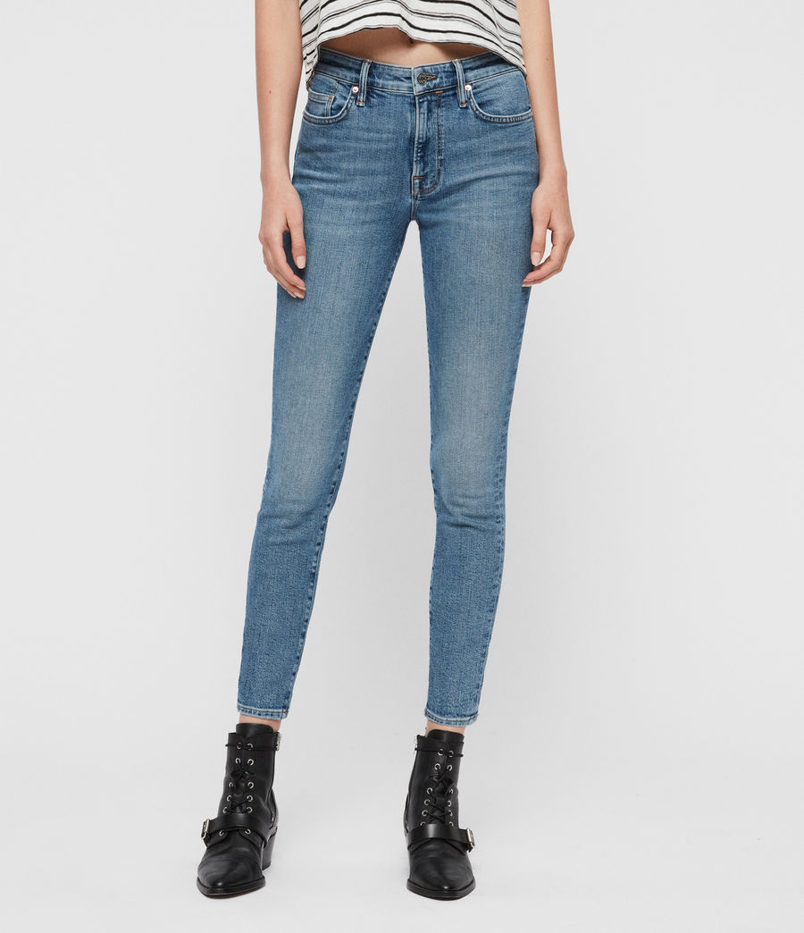 ALLSAINTS UK: Womens Roxanne Cropped Ankle High-Rise Skinny Jeans, Mid ...