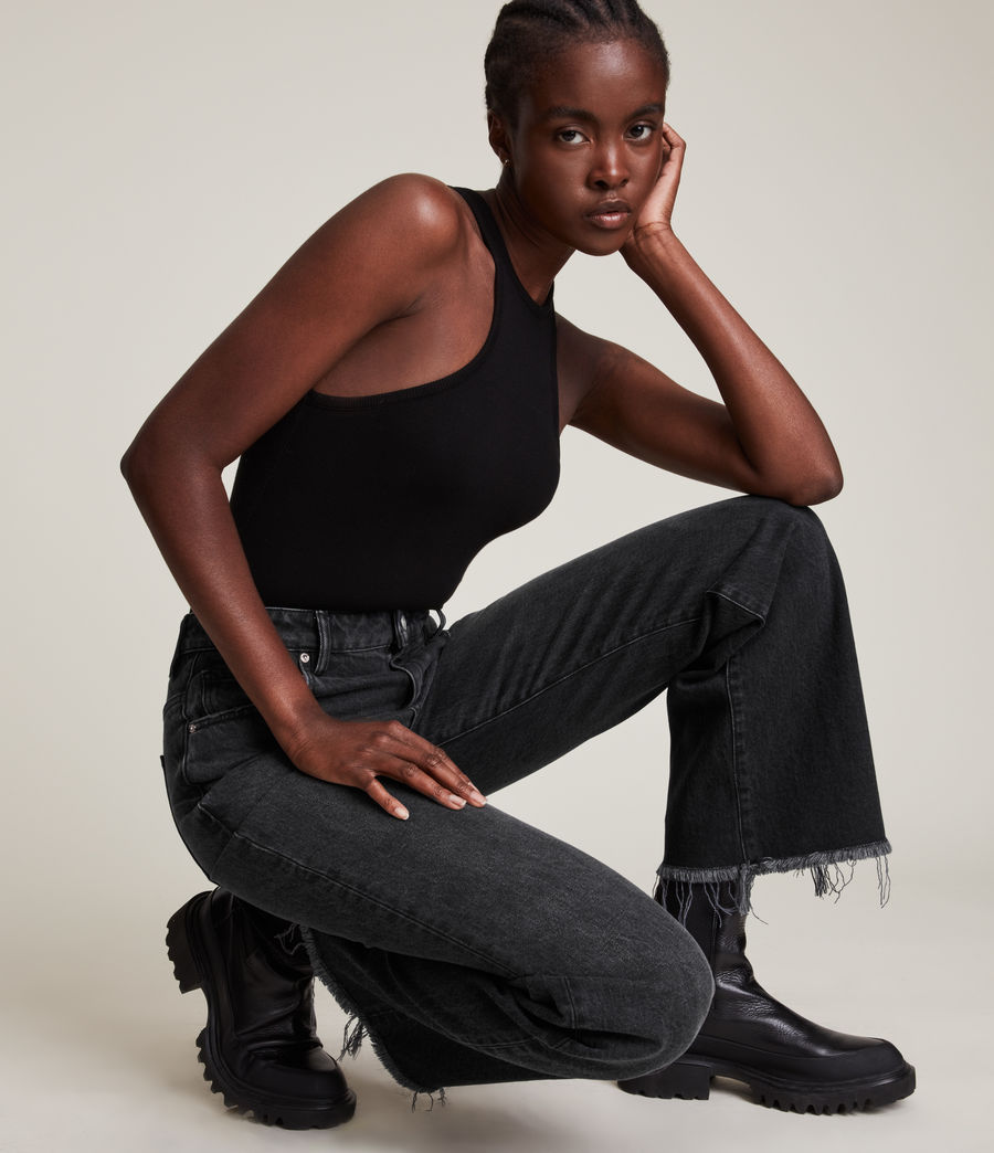 Womens Becca High-Rise Slim Flared Jeans (washed_black) - Image 1