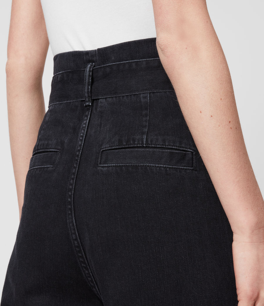 black high waisted cropped jeans