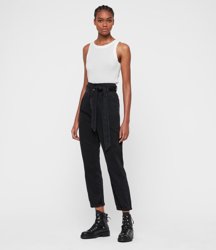 high rise cropped jeans