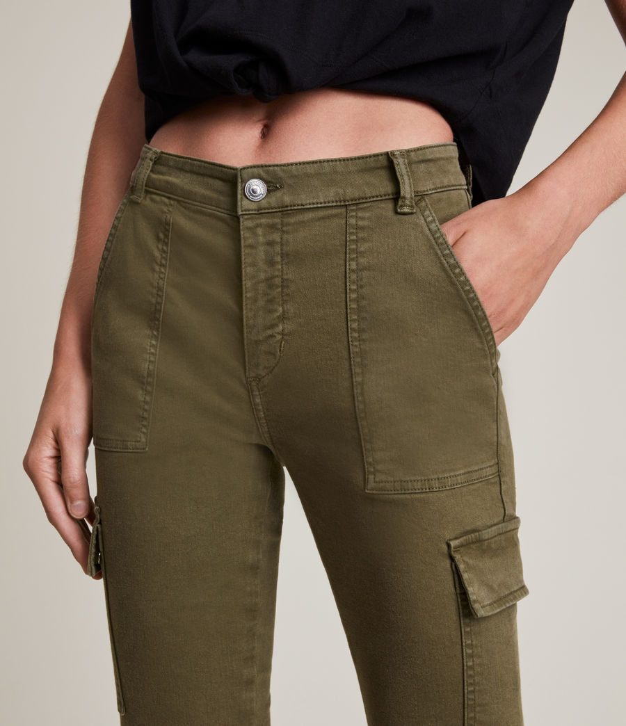 Women's Duran Mid-Rise Skinny Cargo Jeans (olive_green) - Image 3