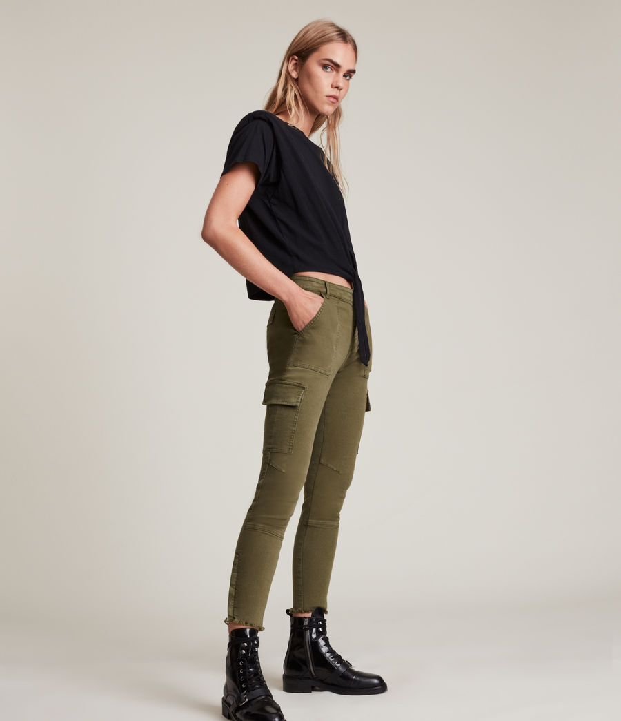 Women's Duran Mid-Rise Skinny Cargo Jeans (olive_green) - Image 4