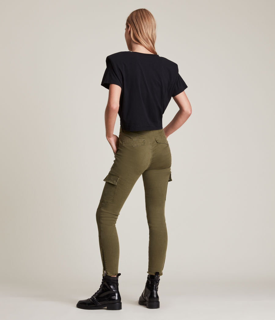 Women's Duran Mid-Rise Skinny Cargo Jeans (olive_green) - Image 5