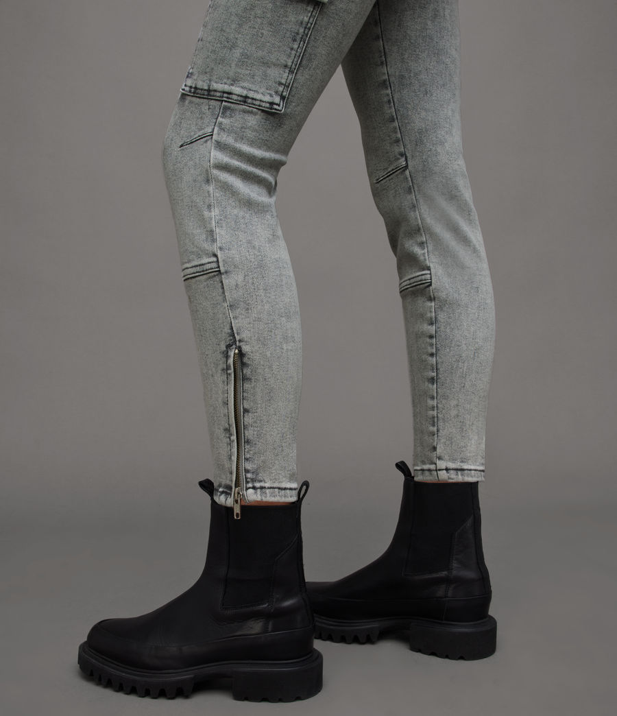 Womens Duran Mid-Rise Skinny Cargo Jeans (snow_grey) - Image 5