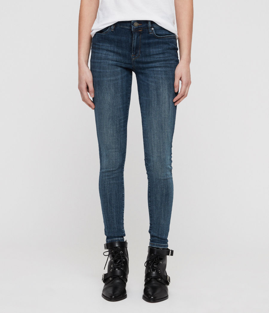 Allsaints Uk Womens Grace Skinny Jeans Washed Indigo