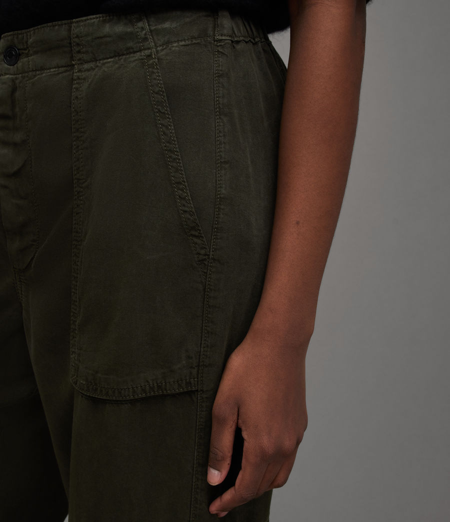 Womens Frieda High-Rise Tencel Pants (khaki_green) - Image 3