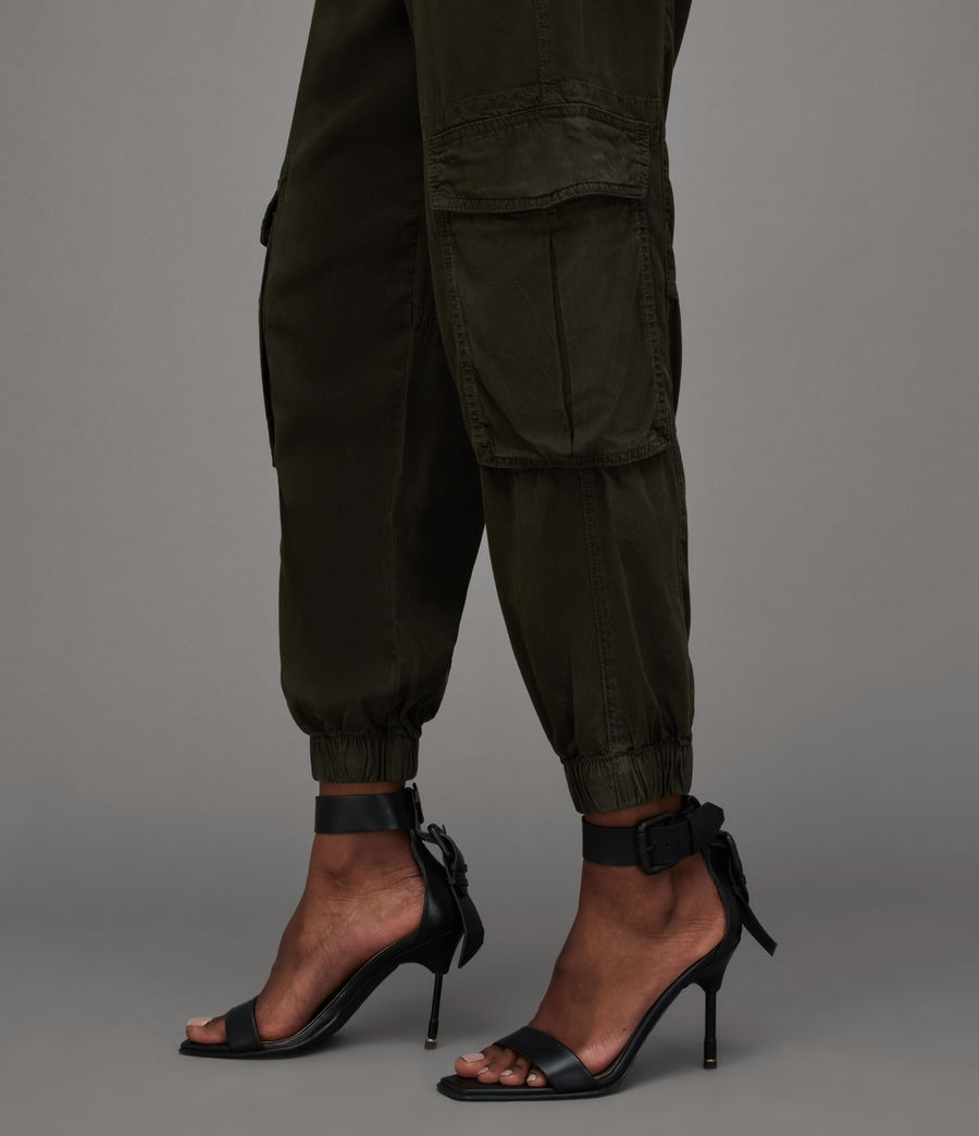 Womens Frieda High-Rise Tencel Pants (khaki_green) - Image 5