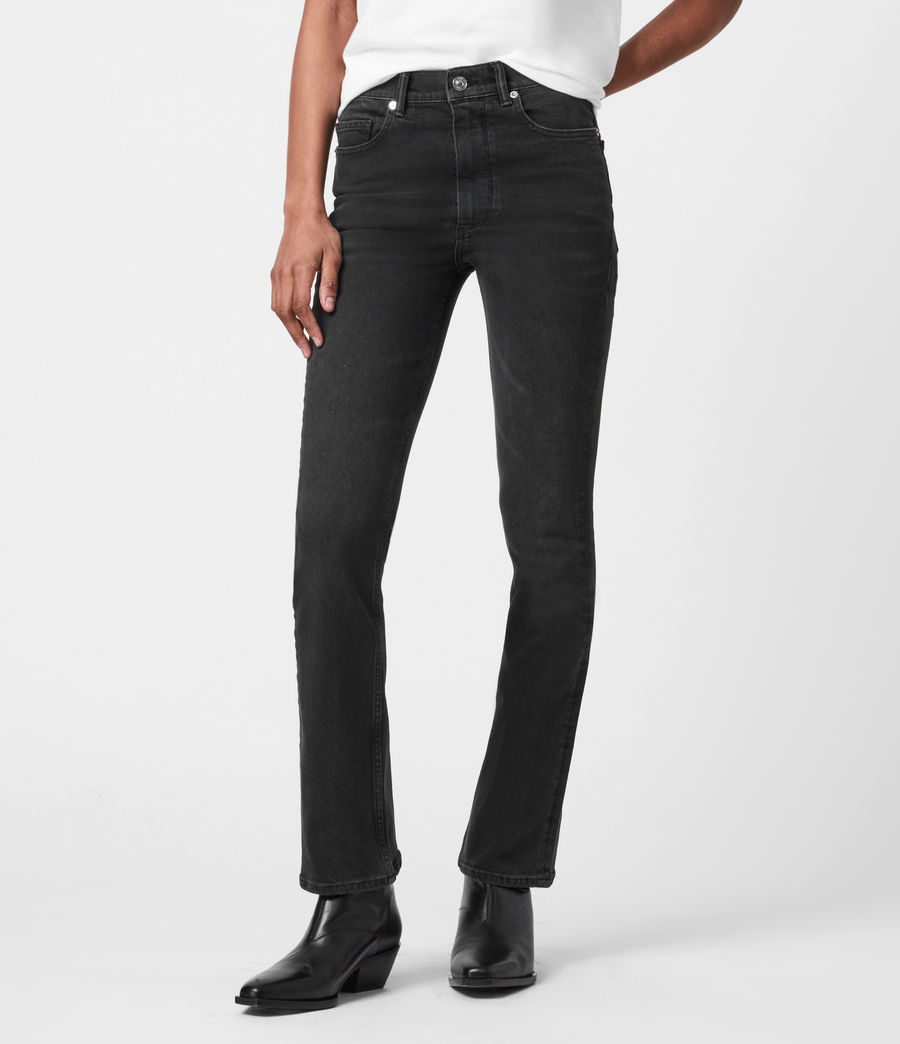 womens washed black jeans