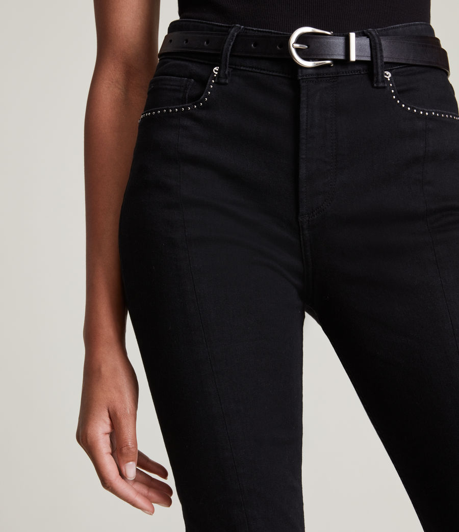 Women's Miller Mid-Rise Size Me Studded Skinny Jeans (black) - Image 3