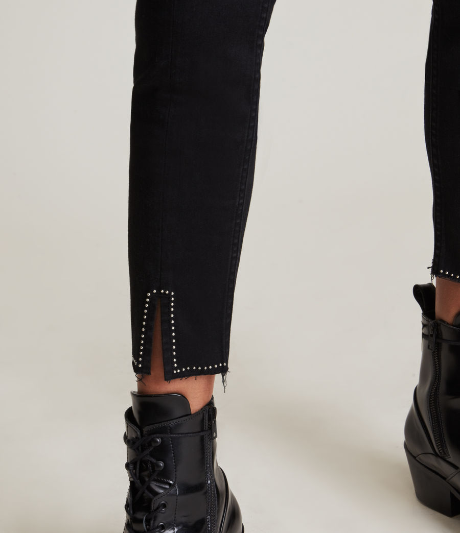 Women's Miller Mid-Rise Size Me Studded Skinny Jeans (black) - Image 5