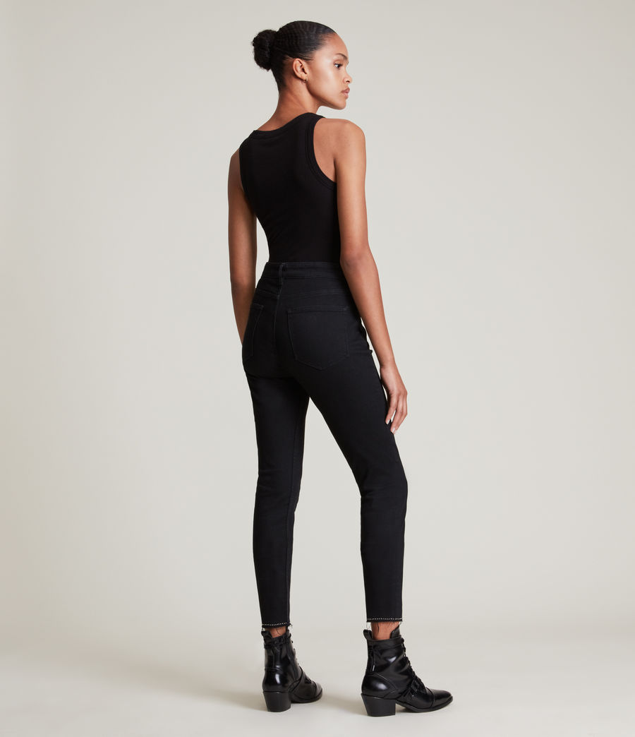 Women's Miller Mid-Rise Size Me Studded Skinny Jeans (black) - Image 6