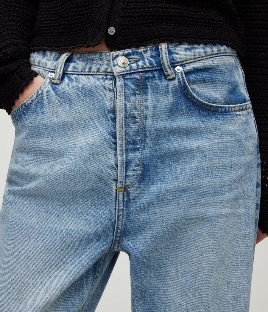 Womens Wendel Distressed Wide Leg Jeans (indigo_blue) - Image 3
