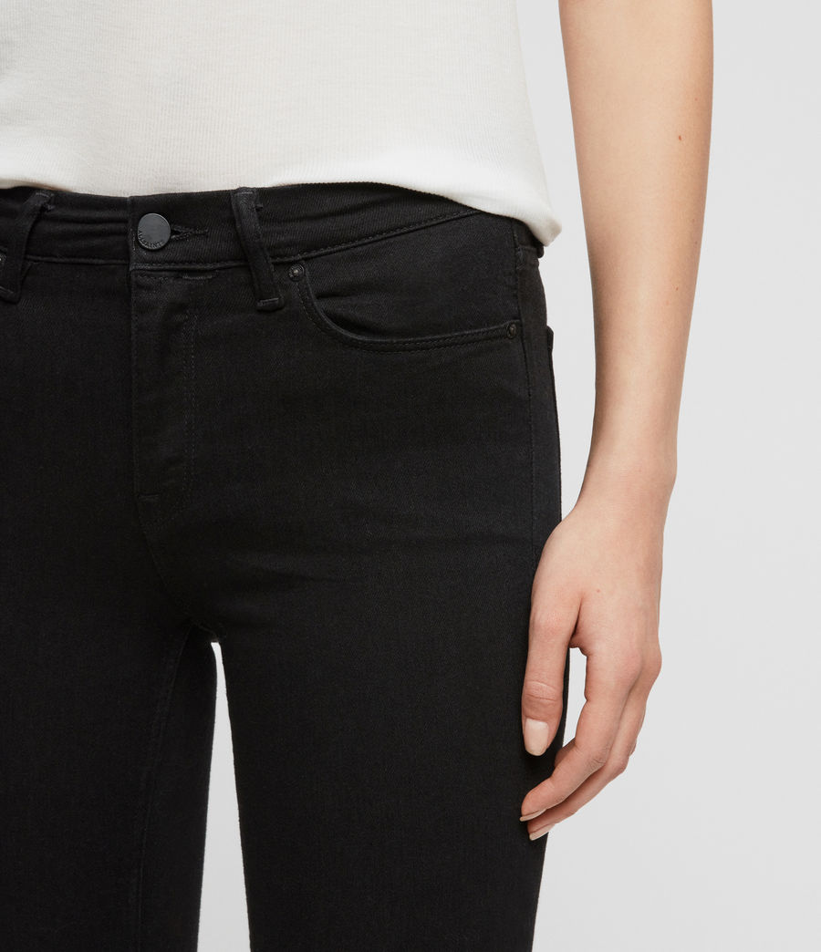 ALLSAINTS US: Womens Grace Skinny Mid-Rise Jeans, Jet Black (jet_black)