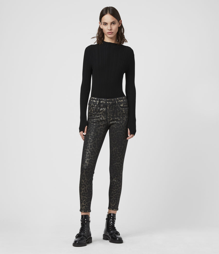 ALLSAINTS UK: Womens Grace Cropped Mid-Rise Skinny Leopard Jeans ...