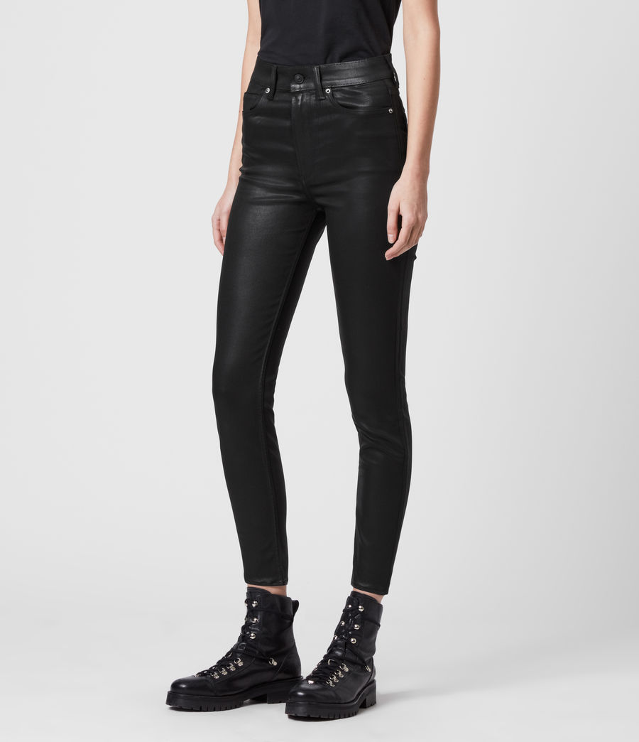 Women's Dax Cropped High-Rise Superstretch Skinny Jeans, Coated Black (coated_black) - Image 4