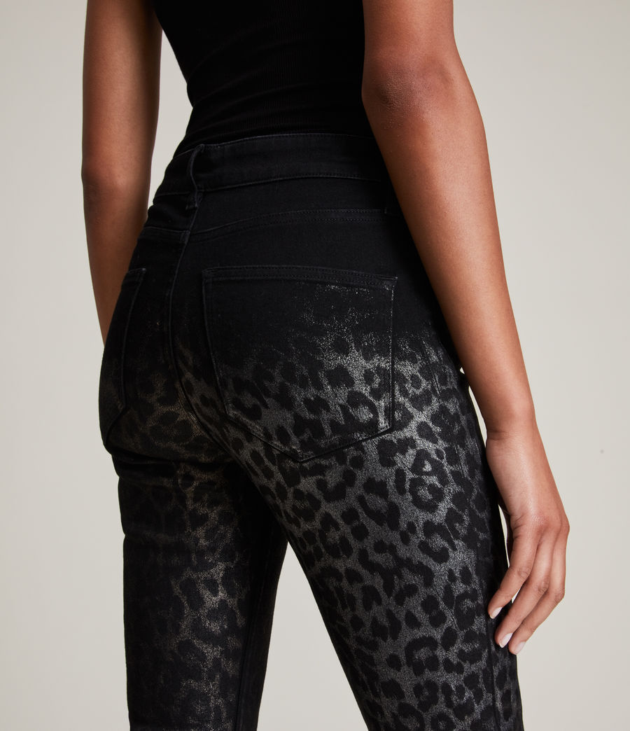 Femmes Jean Skinny Superstretch Taille Haute Size Me Léopard Dax (metallic_black) - Image 5
