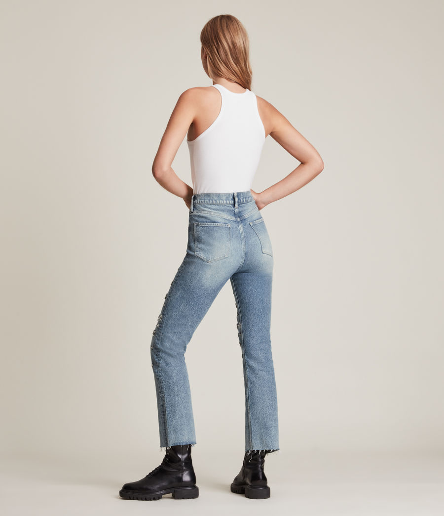 Womens Evie High-Rise Embellished Slim Jeans (light_indigo) - Image 5