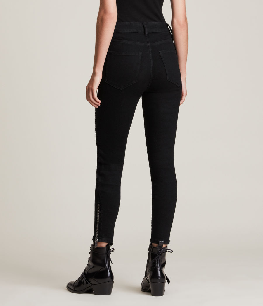 Womens Dax High-Rise Biker Skinny Jeans (black) - Image 4