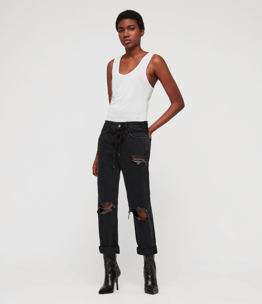ALLSAINTS US: Womens Alana Boyfriend Low-Rise Ripped Jeans, Washed ...