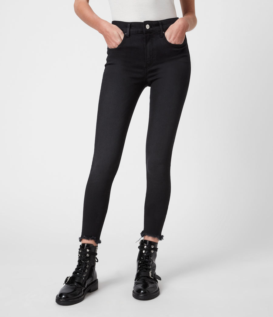 Womens Miller Mid-Rise Superstretch Cropped Skinny Jeans (black) - Image 4