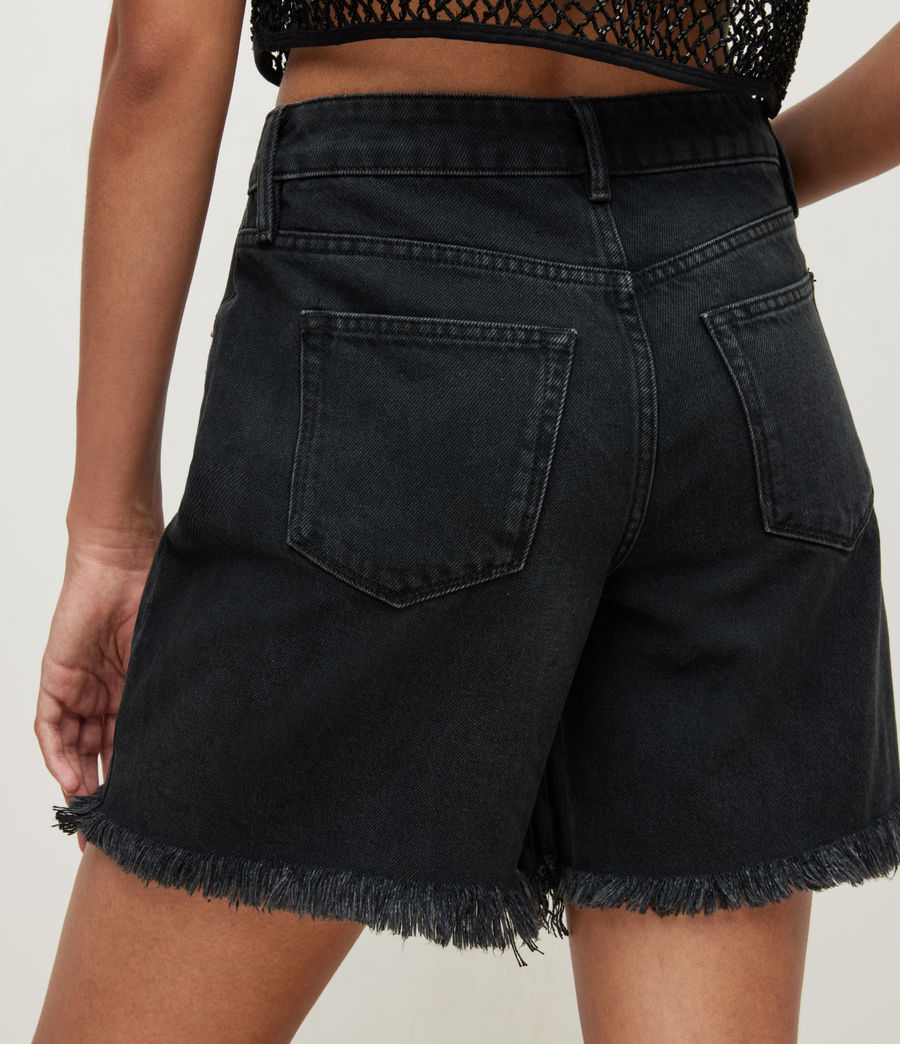 Women's Alfie High-Rise Denim Shorts (black) - Image 5